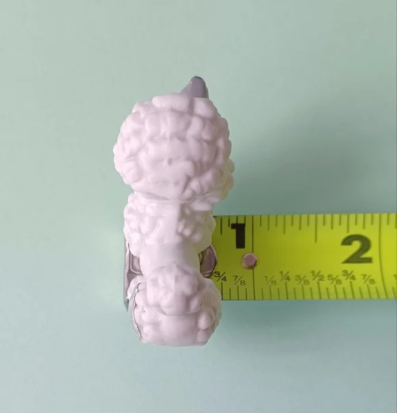 VINTAGE SMALL BONE CHINA POODLE FIGURINE UNBRANDED (FADED SILVER FOIL STICKER) - Picture 12 of 13